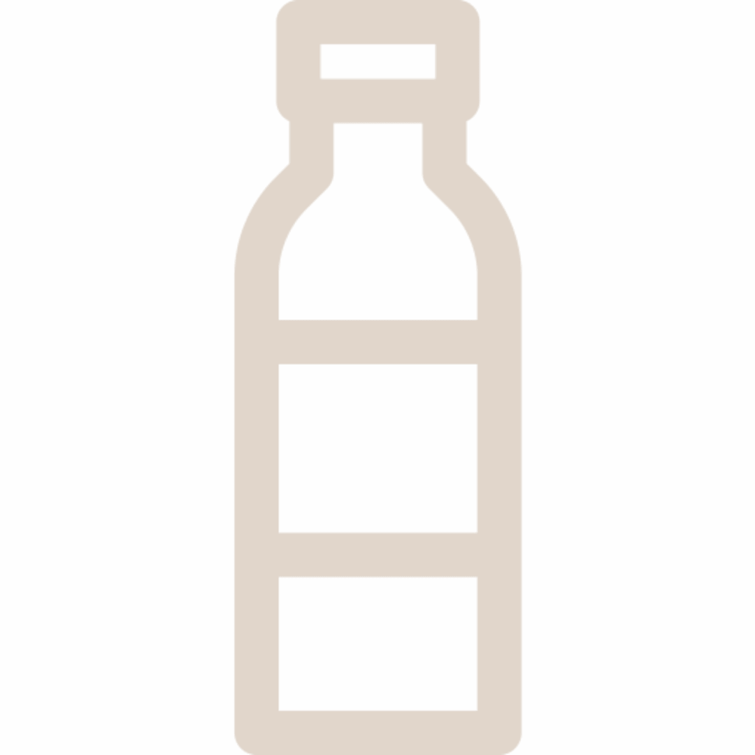 Water bottle icon on black background.