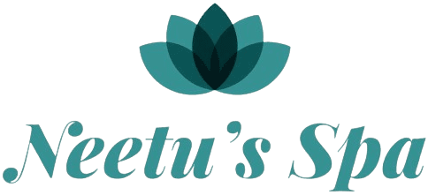 Neetu's Spa branding in teal colors