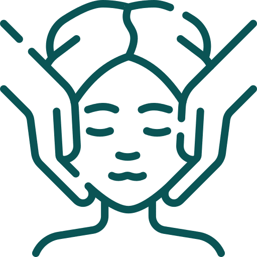 Relaxing face massage icon