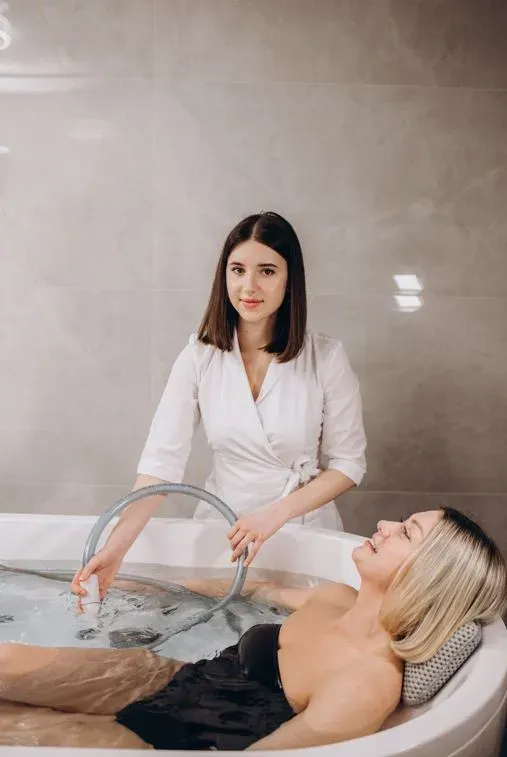 Spa treatment with two women